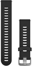 Correa Garmin Forerunner 645, silicona, negra, hebilla plateada