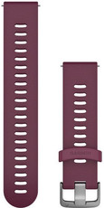 Correa de liberación rápida Garmin 20 mm, silicona, burdeos, hebilla plateada (Venu, Venu Sq, Venu 2 plus, etc.)