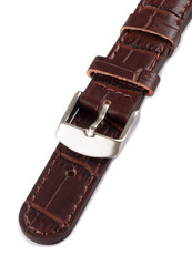 Correa de reloj unisex de cuero marrón oscuro W-080-B