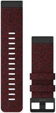 Correa Garmin QuickFit 26mm, nylon, roja, hebilla negra (Fenix 7X/6X/5X, Tactix, etc.)