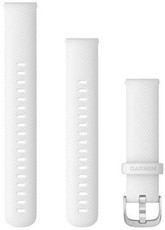 Correa Garmin Quick Release 18mm, silicona, blanca, hebilla plateada (Venu 2S, Vívoactive 4S, Vívomove 3S)