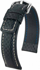Correa de piel negra Hirsch Carbon L 02592050-2 (Teletina)