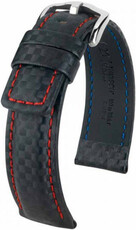 Correa de cuero negra Hirsch Carbon L 02592052-2 (Teletina)