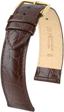 Correa de piel marrón oscuro Hirsch Crocograin M 12302810-1 (Teletina)