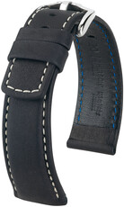 Correa de piel negra Hirsch Mariner L 14502150-2 (Teletina)