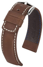 Correa de piel marrón oscuro Hirsch Mariner L 14502110-2 (Teletina)