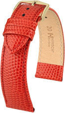 correa de cuero Hirsch Rainbow M 12302620-1, rojo, piel de ternero, longitud M, Quick Release