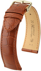 correa de cuero Hirsch Genuine Alligator L 10220779-1, naranja, piel de aligátor, longitud L, Quick Release