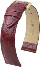 Correa de piel burdeos Hirsch Crocograin M 12302860-1 (Teletina)