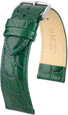 Correa de piel verde Hirsch Crocograin M 12302840-2 (Teletina)