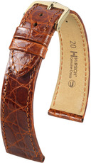 Correa de piel marrón Hirsch Genuine L Croco 18920870-1 (Piel de cocodrilo)