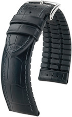 correa de cuero Hirsch Paul M 0925028150-2, negro, piel de ternera/caucho natural, longitud M, Quick Release