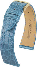 Correa de piel azul claro Hirsch Genuine Croco M 18900883-1 (Piel de cocodrilo) Hirsch selection