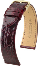 Correa de piel burdeos Hirsch Genuine Croco M 18900860-1 (Piel de cocodrilo) Hirsch selection