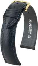 Correa de piel negra Hirsch Camelgrain L 01009050-1 (Teletina)
