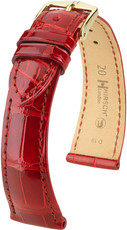 Correa de piel roja Hirsch London M 04307120-1 (Piel de aligator) Hirsch selection