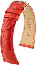 Correa de piel roja Hirsch London M 04307129-1 (Piel de aligátor) Hirsch selection