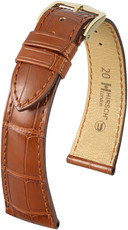 Correa de piel marrón Hirsch London M 04307179-1 (Piel de aligátor)
