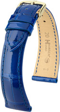 Correa de piel azul Hirsch London M 04307182-1 (Piel de aligátor) Hirsch selection