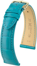 Correa de piel azul claro Hirsch London M 04307183-1 (Piel de aligátor) Hirsch selection