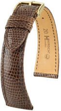 Correa de piel marrón oscuro Hirsch London L 04366010-1 (Piel de lagarto) Hirsch selection