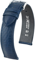 Correa de cuero Hirsch Camelgrain L 01009080-2, azul, piel de ternera, longitud L, Quick Release