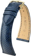 Correa de piel azul oscuro Hirsch London L 04366080-1 (Piel de lagarto) Hirsch selection
