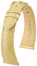 correa de cuero Hirsch London L 04266090-1, beige, piel de lagarto, longitud L, Quick Release