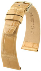 Correa de piel beige Hirsch Prestige L 02207090-1 (Piel de aligátor) Hirsch Selection