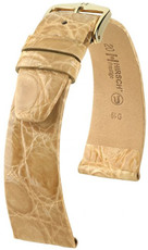 Correa de piel beige Hirsch Prestige L 02208090-1 (Piel de cocodrilo) Hirsch Selection