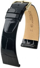 Correa de piel negra Hirsch Prestige L 02207050-1 (Piel de cocodrilo) Hirsch Selection