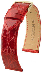Correa de piel roja Hirsch Genuine Croco M 01808120-1 (Piel de cocodrilo) Hirsch Selection