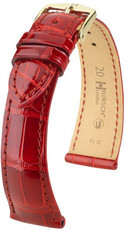Correa de piel roja Hirsch London L 04307020-1 (Piel de aligátor) Hirsch Selection