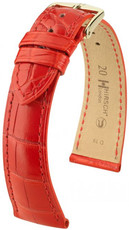 Correa de piel roja Hirsch London M 04207129-1 (Piel de aligátor) Hirsch Selection