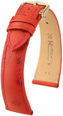 Correa de piel roja Hirsch Massai Ostrich L 04262020-1 (Piel de avestruz) Hirsch Selection