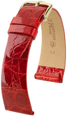 Correa de piel roja Hirsch Prestige M 02208120-1 (Piel de cocodrilo) Hirsch Selection