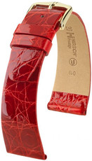 Correa de piel roja Hirsch Prestige M 02308120-1 (Piel de cocodrilo) Hirsch Selection