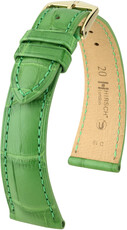 Correa de piel verde Hirsch London L 04207042-1 (Piel de cocodrilo) Hirsch Selection