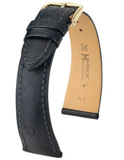 Correa de piel negra Hirsch Massai Ostrich L 04262050-1 (Piel de avestruz) Hirsch Selection