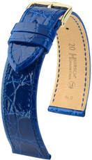 Correa de piel azul Hirsch Genuine Croco L 01808085-1 (Piel de cocodrilo) Hirsch Selection