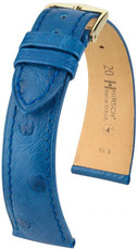 Correa de piel azul Hirsch Massai Ostrich L 04262085-1 (Piel de avestruz) Hirsch Selection