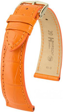 correa de cuero Hirsch London M 04207176-1, naranja, piel de aligátor, longitud M, Quick Release