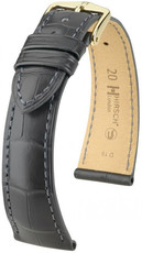 Correa de piel gris Hirsch London M 04207139-1 (Piel de aligátor) Hirsch Selection