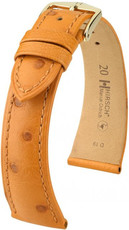 Correa de piel marrón claro Hirsch Massai Ostrich L 04262075-1 (Piel de avestruz) Hirsch Selection