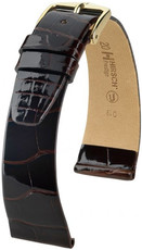 Correa de piel marrón oscuro Hirsch Prestige M 02207110-1 (Piel de aligátor) Hirsch Selection