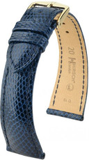 Correa de piel azul oscuro Hirsch London M 04266180-1 (Piel de lagarto) Hirsch Selection