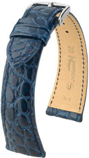 Correa de piel azul oscuro Hirsch Regent L 04107089-2 (Piel de cocodrilo) Hirsch Selection