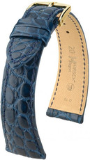 Correa de piel azul oscuro Hirsch Regent M 04107189-1 (Piel de aligátor) Hirsch Selection