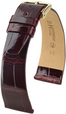 Correa de piel burdeos Hirsch Prestige L 02207060-1 (Piel de cocodrilo) Hirsch Selection