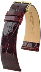 Correa de piel burdeos Hirsch Prestige L 02208060-1 (Piel de cocodrilo) Hirsch Selection